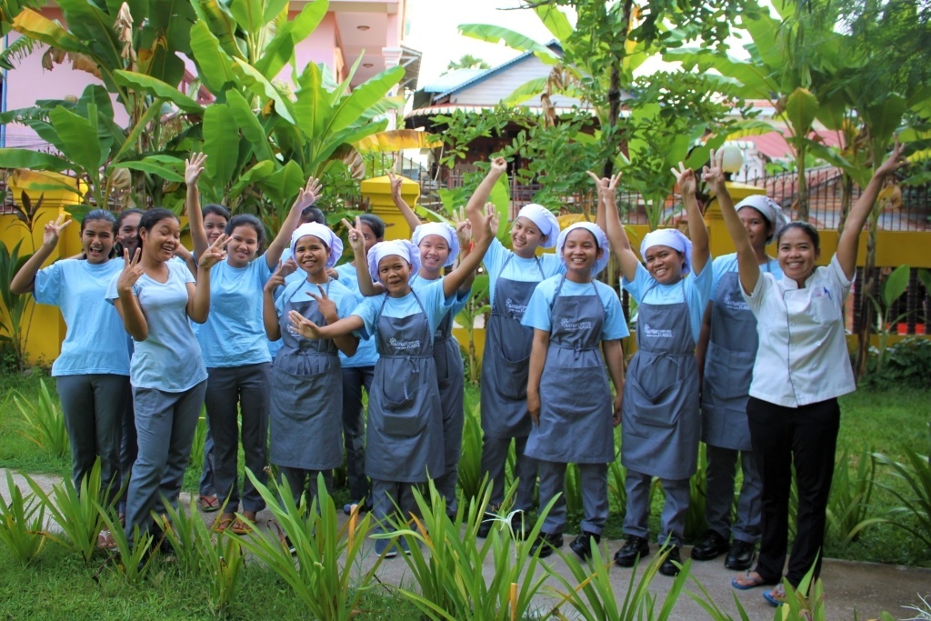 All smiles at the Bayon Pastry School Coffee Shop, Siem Reap, Cambodia