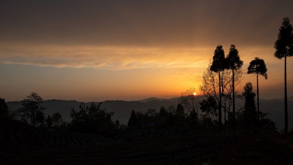 Sunset over Ilam, eastern Nepal