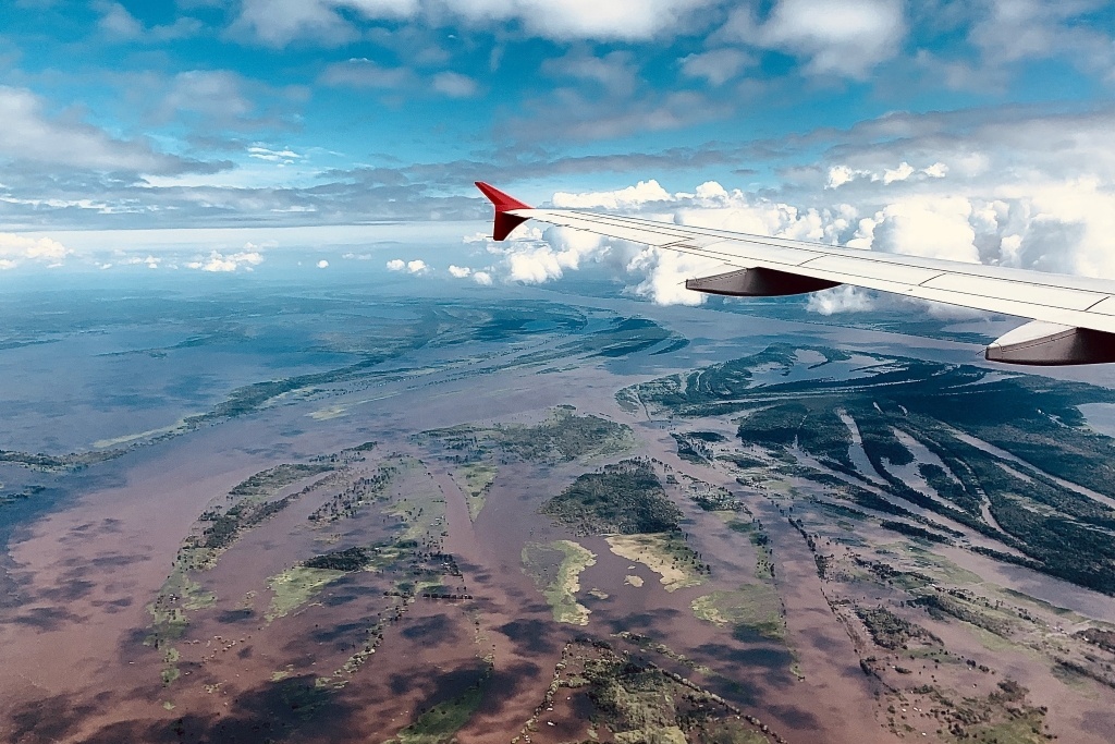 Rio Negro from above before landing in Manaus. Pic (c) Angelo Sciacca.